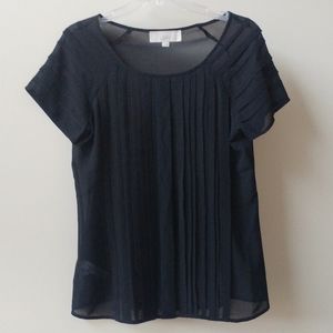 NWOT Black Pleated Blouse